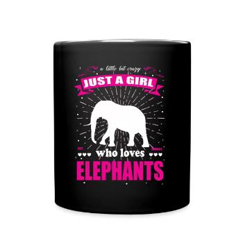 Just a Girl who loves Elefanten Outfit - Tasse einfarbig - Schwarz - Vorne