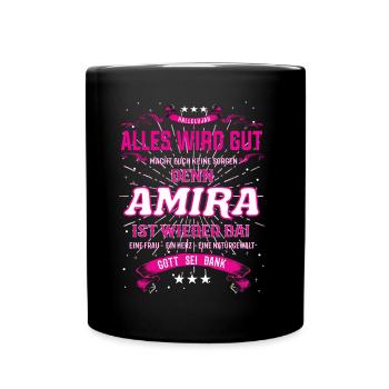 Amira Design - Alles wird gut - Tasse einfarbig - Schwarz - Vorne