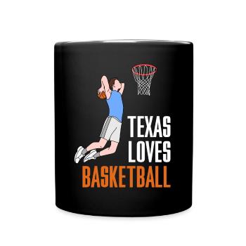 Texas basketball design for proud Texas fans - Full Colour Mug - black - Front
