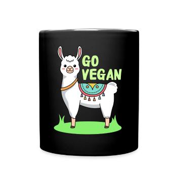 Llama design for proud vegans - Full Colour Mug - black - Front