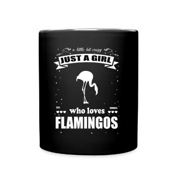 Just a Girl who loves Flamingos Outfit - Tasse einfarbig - Schwarz - Vorne