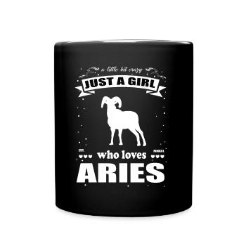 Just a Girl who loves Widder Outfit - Tasse einfarbig - Schwarz - Vorne