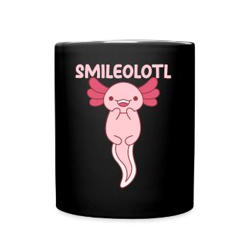 Smileolotl Pun Design for Axolotl Lovers - Full Colour Mug - black - Front