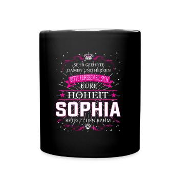 Eure Hoheit Sophia betritt den Raum - Tasse einfarbig - Schwarz - Vorne