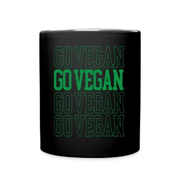 Go Vegan Design for Proud Vegans - Full Colour Mug - black - Front