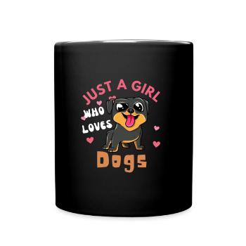 Nur ein Mädchen, das Hunde liebt - Tasse einfarbig - Schwarz - Vorne