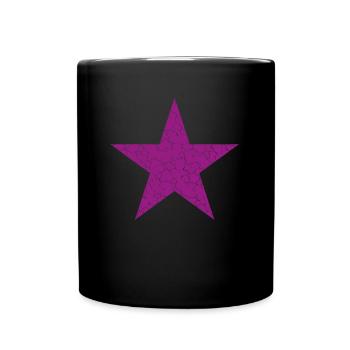 stern lila used look purple star - Tasse einfarbig - Schwarz - Vorne