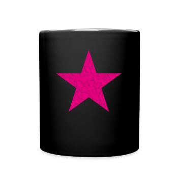 pink star, pinker stern - Tasse einfarbig - Schwarz - Vorne
