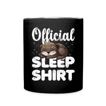 Otter Official Sleep Shirt Lazy Relax - Full Colour Mug - black - Front