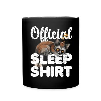 Lemur Official Sleep Shirt Lazy Relax - Full Colour Mug - black - Front