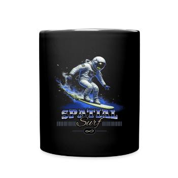 Astronaute Spatial Surf - humour espace - Mug uni - noir - Devant