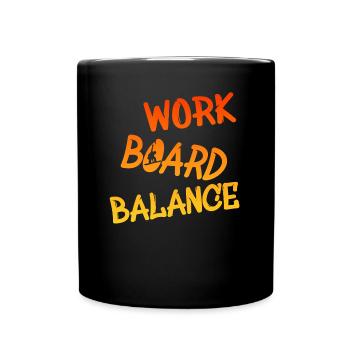 boarden, snowboarding - Tasse einfarbig - Schwarz - Vorne
