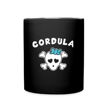 Piratin Cordula Design für Mädchen und Frauen - Tasse einfarbig - Schwarz - Vorne