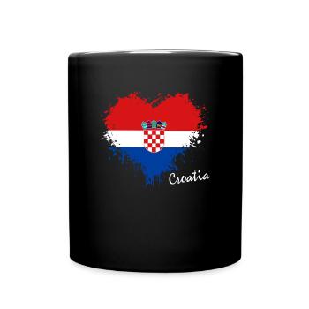 Croatia Hrvatska Kroatien - Tasse einfarbig - Schwarz - Vorne