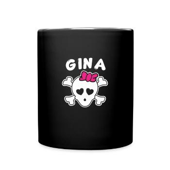 Piratin Gina Design für Mädchen und Frauen - Tasse einfarbig - Schwarz - Vorne