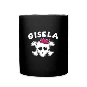 Piratin Gisela Design für Mädchen und Frauen - Tasse einfarbig - Schwarz - Vorne