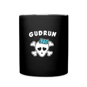 Piratin Gudrun Design für Mädchen und Frauen - Tasse einfarbig - Schwarz - Vorne