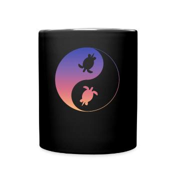 Schildkröten Schildkröte - Tasse einfarbig - Schwarz - Vorne