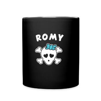 Piratin Romy Design für Mädchen und Frauen - Tasse einfarbig - Schwarz - Vorne