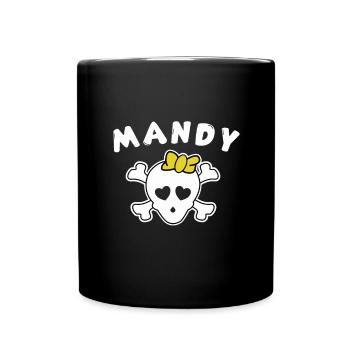 Piratin Mandy Design für Mädchen und Frauen - Tasse einfarbig - Schwarz - Vorne