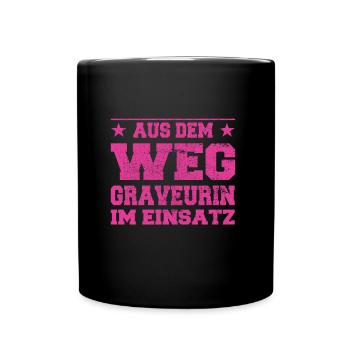 Graveur à l’écart dans l’Action Design - Mug uni - noir - Devant