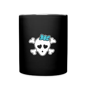 Mariée pirate avec nœud de cheveux bleu - Mug uni - noir - Devant