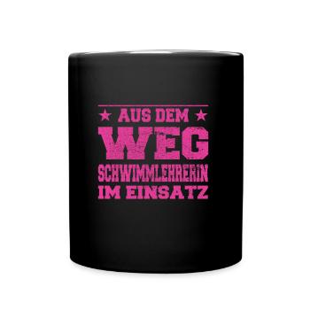 Moniteur de natation à l’écart dans la conception d’action - Mug uni - noir - Devant