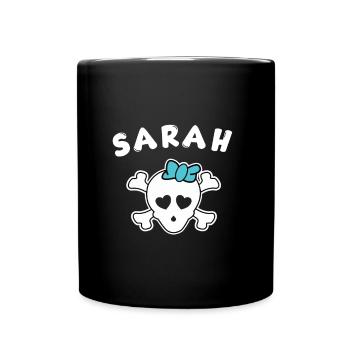Piratin Sarah Design für Mädchen und Frauen - Tasse einfarbig - Schwarz - Vorne