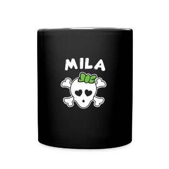 Design Pirate Mila pour filles et femmes - Mug uni - noir - Devant
