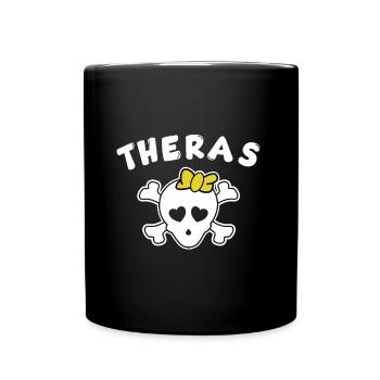 Piratin Theresa Design für Mädchen und Frauen - Tasse einfarbig - Schwarz - Vorne