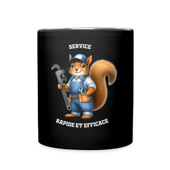 Écureuil Plombier Collection Métiers - Mug uni - noir - Devant