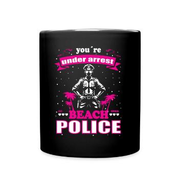 Conception de la police de plage pour les femmes en vacances - Mug uni - noir - Devant