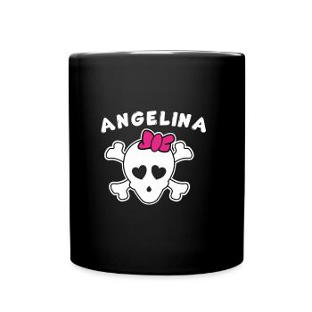 Piratin Angelina Design für Mädchen und Frauen - Tasse einfarbig - Schwarz - Vorne