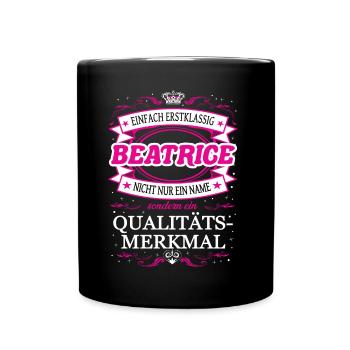 Caractéristique de qualité Beatrice tout simplement de première classe - Mug uni - noir - Devant