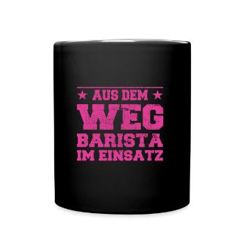 Barista à l’écart dans le design d’action - Mug uni - noir - Devant