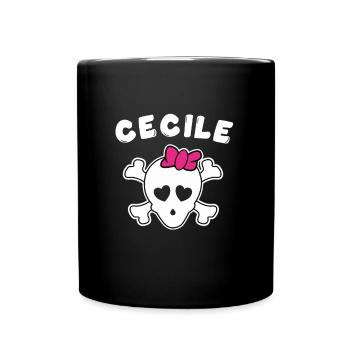 Piratin Cecile Design für Mädchen und Frauen - Tasse einfarbig - Schwarz - Vorne