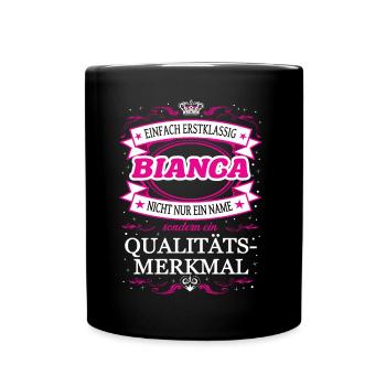 Qualitätsmerkmal Bianca einfach Erstklassig Outfit - Tasse einfarbig - Schwarz - Vorne