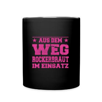 Out of the Way Rocker Bride in Action Design - Mug uni - noir - Devant