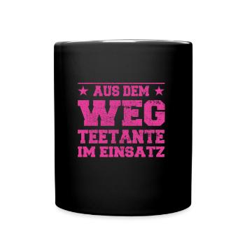 Tante du thé à l’écart en action Design - Mug uni - noir - Devant