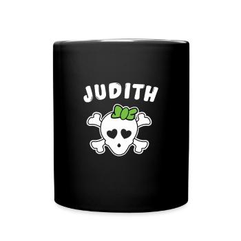 Piratin Judith Design für Mädchen und Frauen - Tasse einfarbig - Schwarz - Vorne
