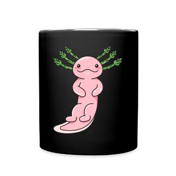 Axolotl Spargel Design für Axolotl-Liebhaber - Tasse einfarbig - Schwarz - Vorne