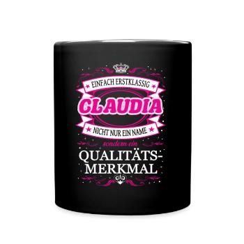 Quality feature Claudia simply first-class - Full Colour Mug - black - Front