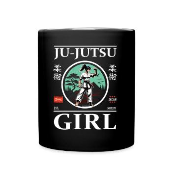 Ju-Jutsu Girl Design für starke Kampfsportlerinnen - Tasse einfarbig - Schwarz - Vorne