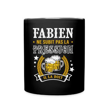 Fabien bière cadeau humour fabien - Mug uni - noir - Devant