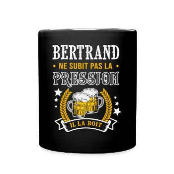 Bertrand bière cadeau humour bertrand - Mug uni - noir - Devant