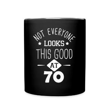 pas tout le monde-l'air aussi bien a 70 ans cadeau - Mug uni - noir - Devant