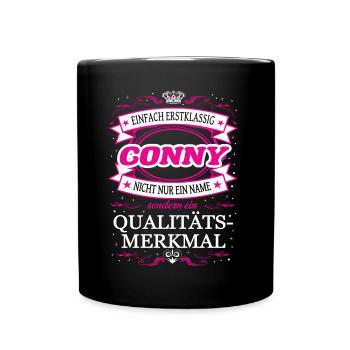 Caractéristique de qualité Conny tout simplement tenue de première classe - Mug uni - noir - Devant