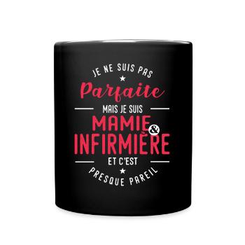 mamie infirmière humour grand mère infirmiere - Mug uni - noir - Devant
