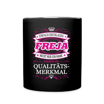 Qualitätsmerkmal Freja einfach Erstklassig Outfit - Tasse einfarbig - Schwarz - Vorne