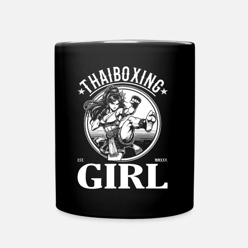 Thaiboxing Girl – Stärke, Leidenschaft, Sieg - Tasse einfarbig - Schwarz